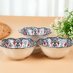 Black & White Scallop-Edge Ceramic Bowls - Set of 6 - The Golden Theory