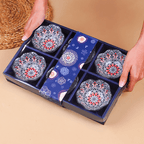Black & White Scallop-Edge Ceramic Bowls - Set of 6 - The Golden Theory