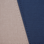 Blue and Beige Tissue Box Holder with Faux Leather Cover - The Golden Theory