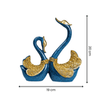 Blue and Gold Swan Figurines - The Golden Theory