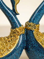 Blue and Gold Swan Figurines - The Golden Theory