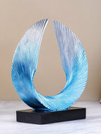 Blue and Silver Abstract Wave Sculpture - The Golden Theory