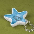 Blue and White Starfish-Shaped Ceramic Trinket Dish - The Golden Theory