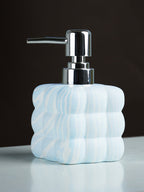 Blue and White Swirl Ceramic Soap Dispenser - The Golden Theory