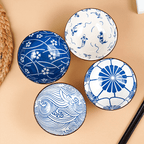 Blue Artwork Ceramic Bowls Set of 4 - The Golden Theory