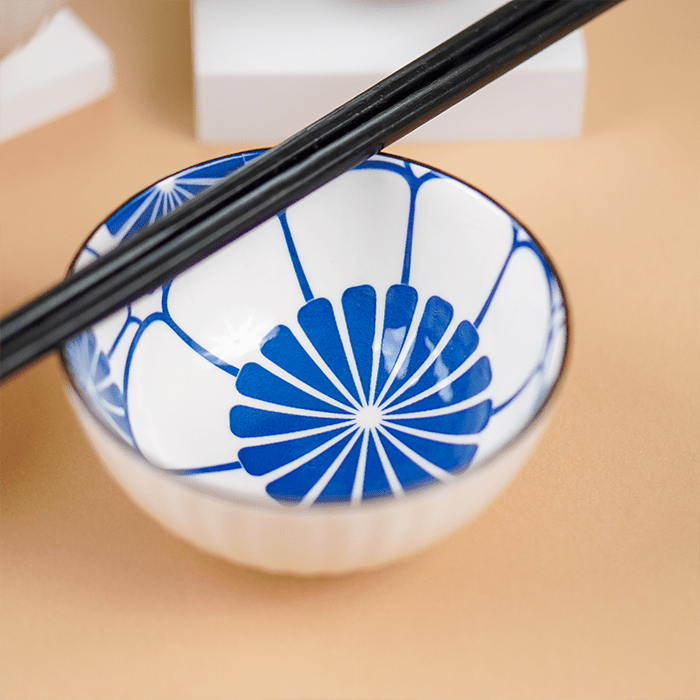 Blue Artwork Ceramic Bowls Set of 4 - The Golden Theory