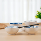 Blue Artwork Ceramic Bowls Set of 4 - The Golden Theory