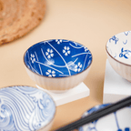 Blue Artwork Ceramic Bowls Set of 4 - The Golden Theory