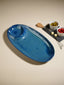 Blue Ceramic Chip and Dip Platter - The Golden Theory