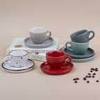 Blue Ceramic Espresso Cup and Saucer | Set of 2 - The Golden Theory