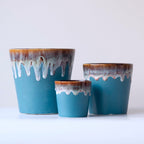 Blue Ceramic Flower Pots | Set of 3 - The Golden Theory