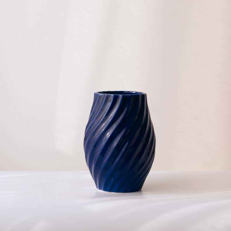 Blue Ceramic Flower Vase