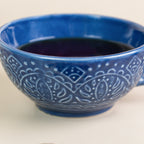 Blue Ceramic Latte Mug with Design - The Golden Theory
