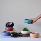 Blue Ceramic Microgreen Planter - The Golden Theory