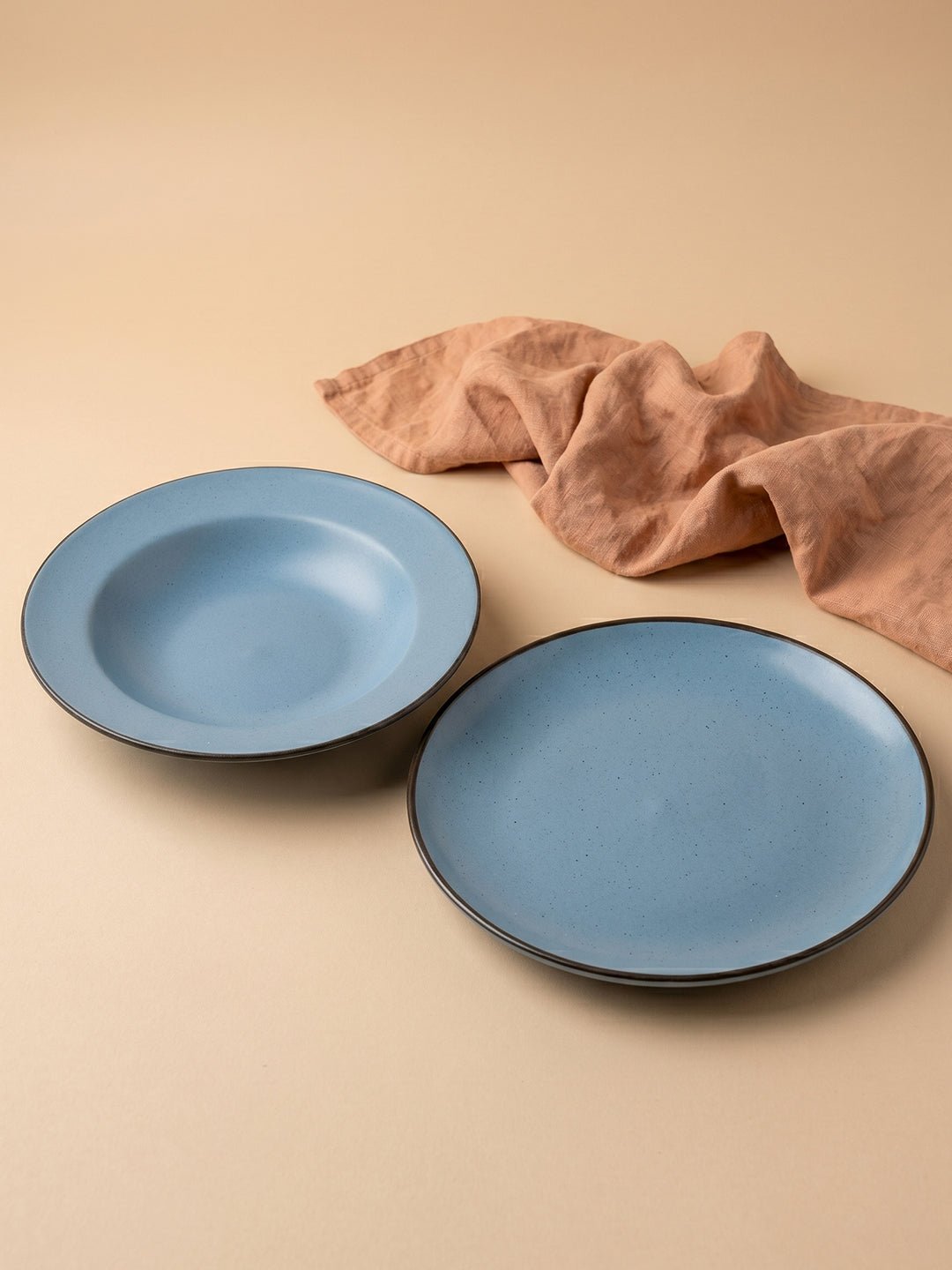Blue Ceramic Pasta Bowl with Plate Secondary image