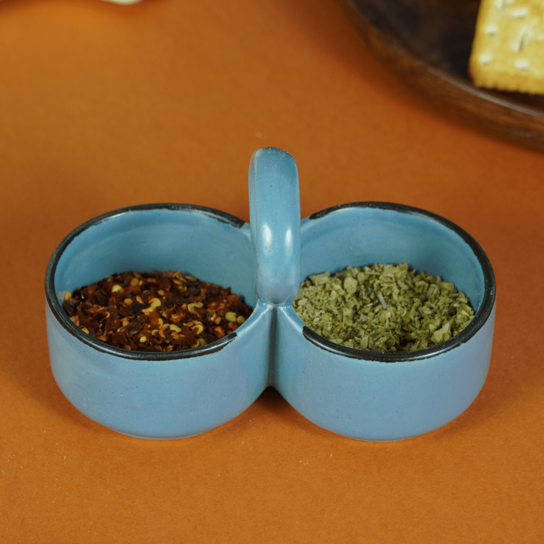 Blue Ceramic Salt and Pepper Bowl - The Golden Theory