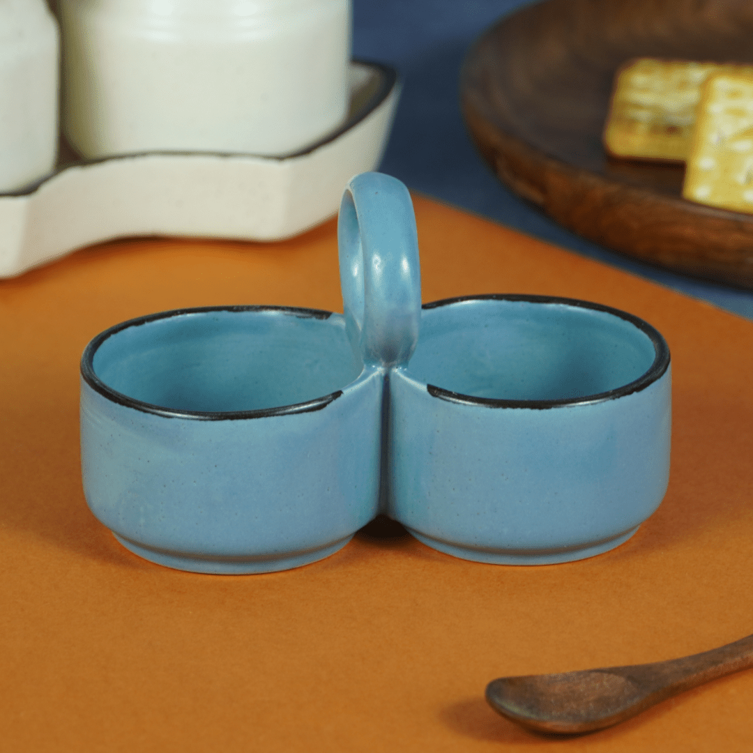Blue Ceramic Salt and Pepper Bowl - The Golden Theory