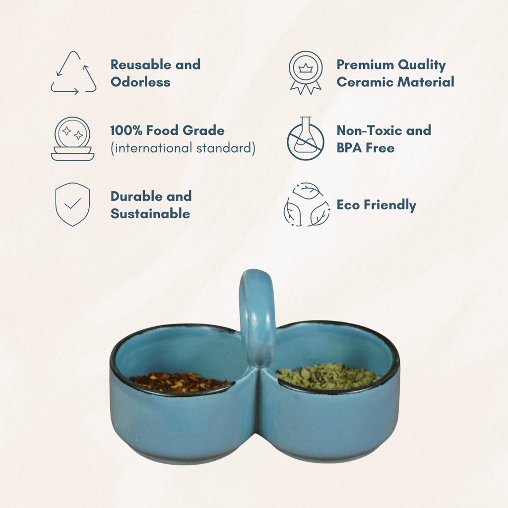 Blue Ceramic Salt and Pepper Bowl - The Golden Theory