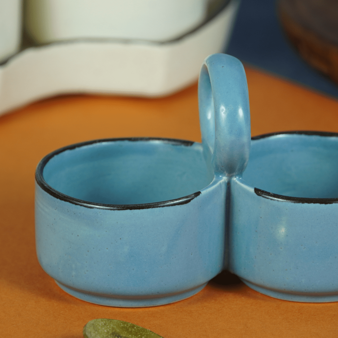 Blue Ceramic Salt and Pepper Bowl - The Golden Theory