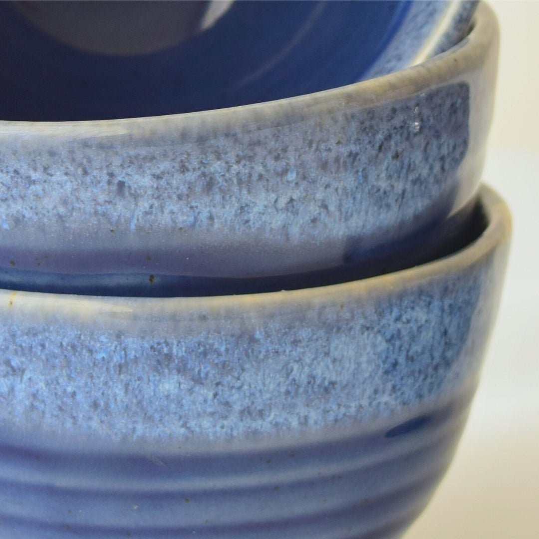Blue Ceramic Small Bowl with Spiral Design - The Golden Theory