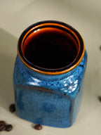 Blue Ceramic Storage Jar Set with Wooden Lid - Set of 2 - The Golden Theory