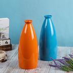 Blue Color Bottle-Shaped Long Flower Vase