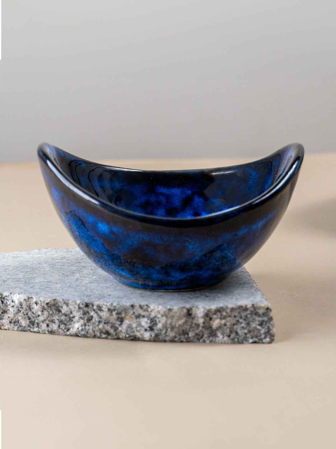 Blue Color Oval-Shaped Kishti Bowl Set | Set of 2