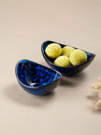 Blue Color Oval-Shaped Kishti Bowl Set | Set of 2