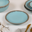 Blue Color Round 7'' Quarter Plate with Brown Drops Border - The Golden Theory