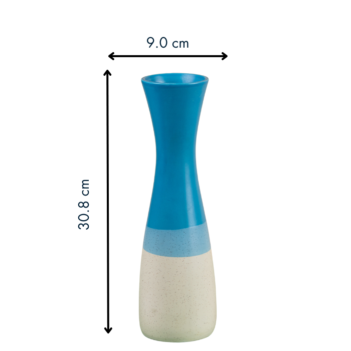 Blue Dual Color Shaded Long Flower Vase