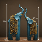Blue Elephant Statues with Golden Accents - Unique Home Decor - The Golden Theory
