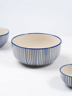 Blue Floral Hand-Painted Ceramic Large Serving Bowl - The Golden Theory