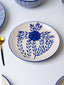 Blue Floral Hand-Painted Ceramic Quarter Plate - The Golden Theory