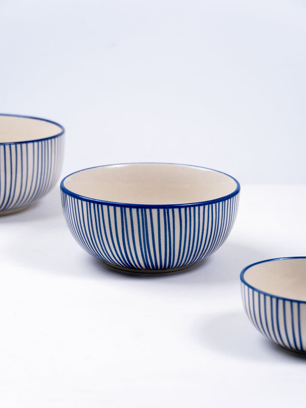 Blue Floral Hand-Painted Ceramic Serving Bowl - The Golden Theory