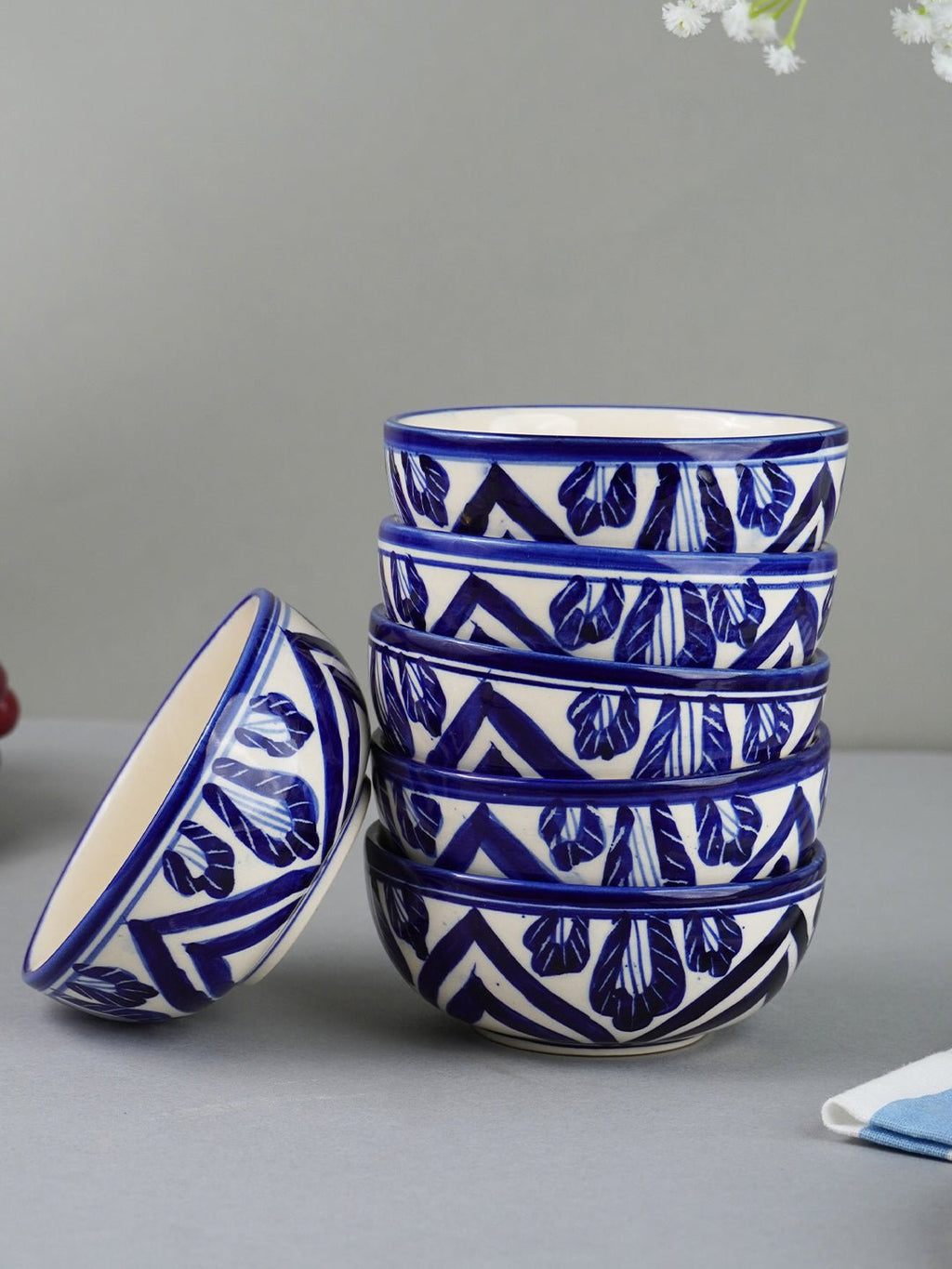 Blue Floral Mandala Design Dinnerware - Set of 18 - The Golden Theory