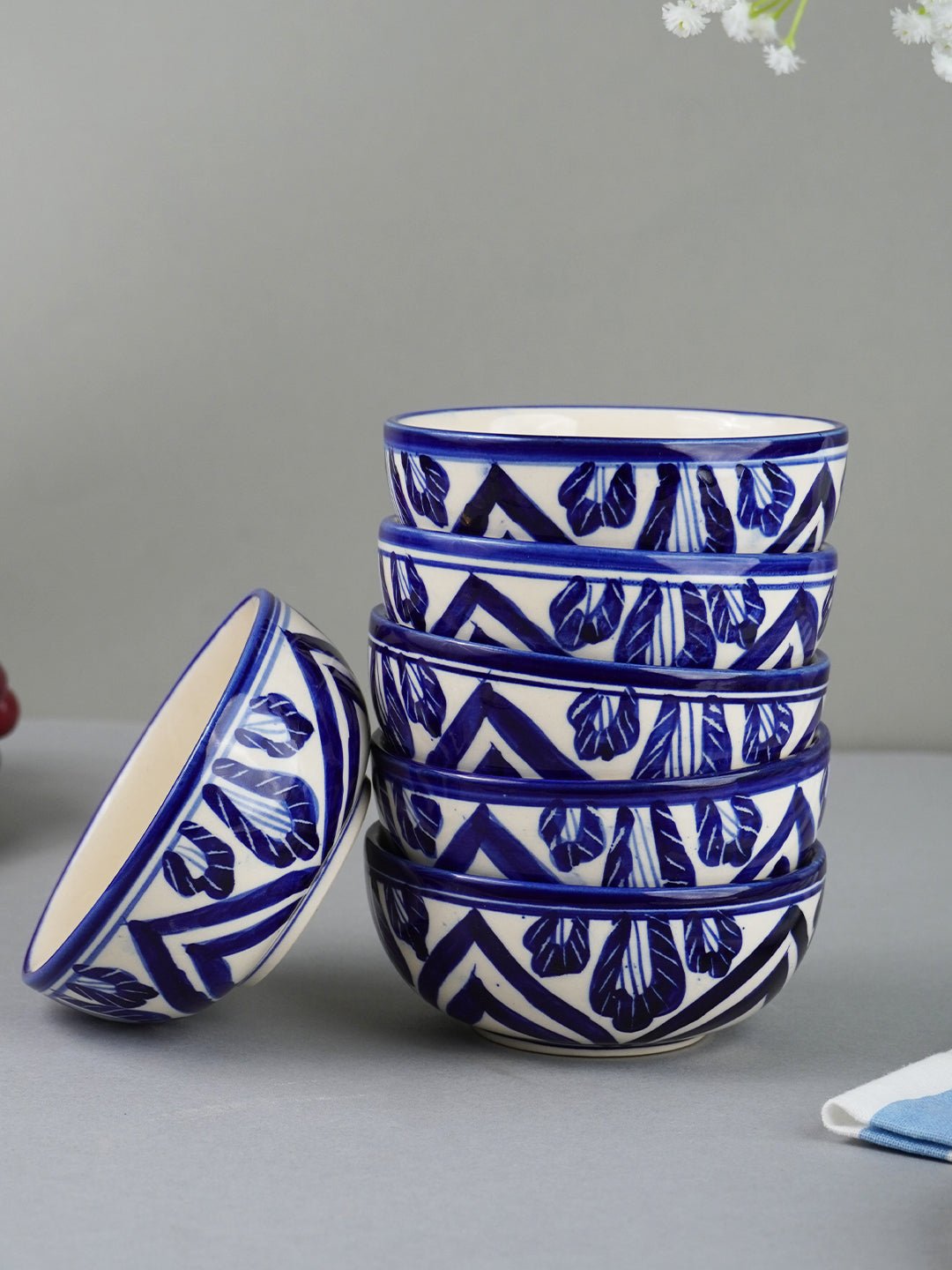 Blue Floral Mandala Design Dinnerware - Set of 18 - The Golden Theory
