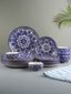 Blue Floral Mandala Design Dinnerware - Set of 18 - The Golden Theory