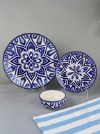 Blue Floral Mandala Design Dinnerware - Set of 18 - The Golden Theory