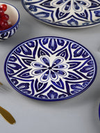 Blue Floral Mandala Design Quarter Plate - The Golden Theory