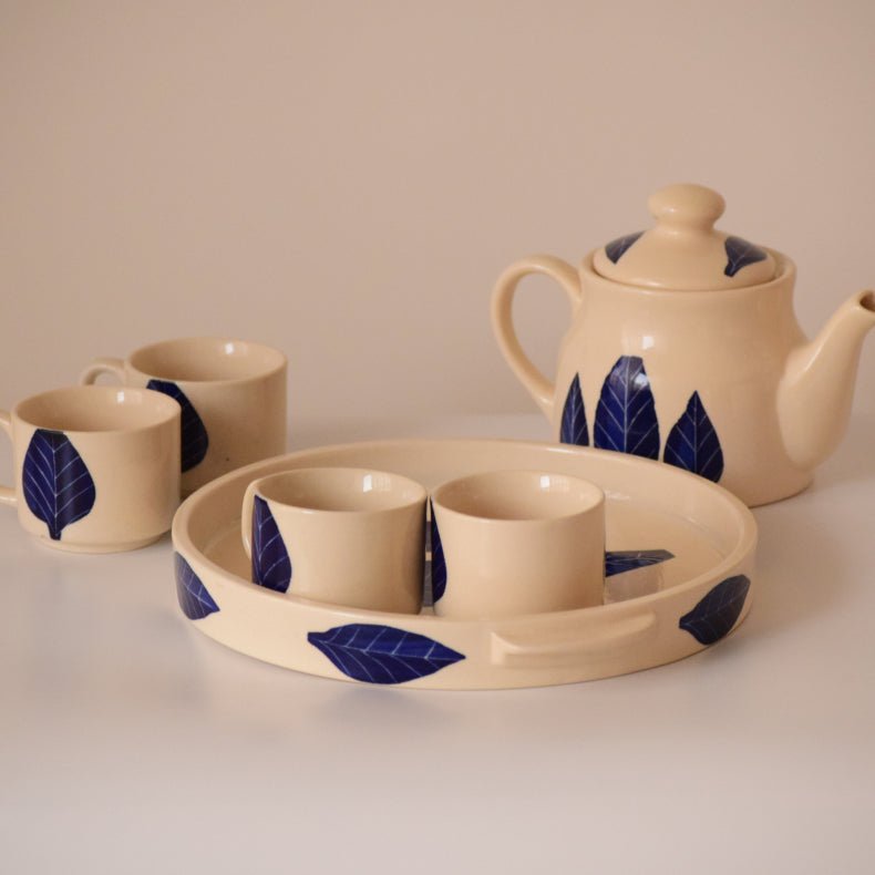 Blue Leaf Morning Tea Set | Set of 6 Secondary image