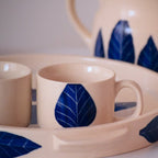 Blue Leaf Morning Tea Set | Set of 6 - The Golden Theory