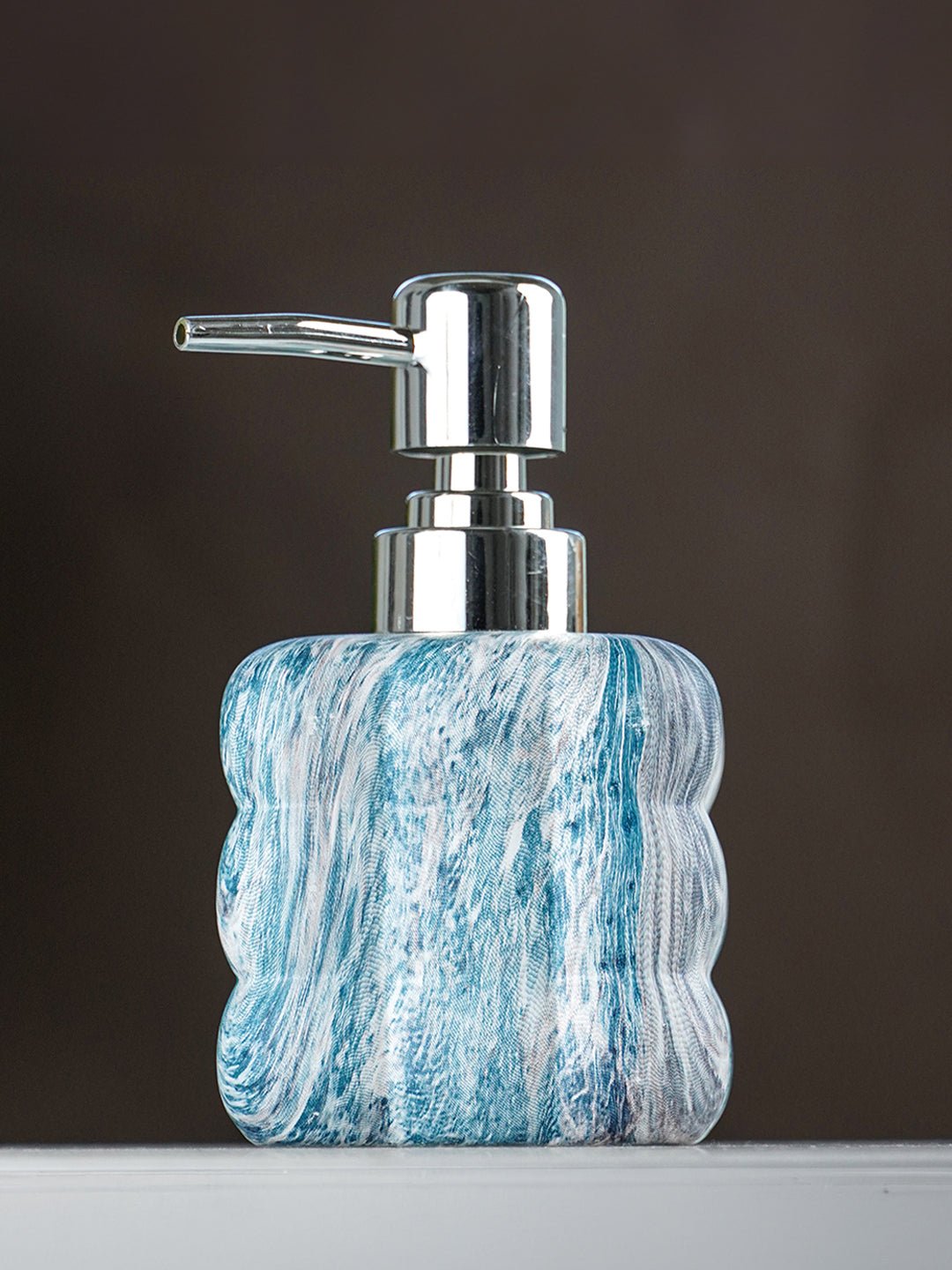 Blue Ocean Swirl Ceramic Soap Dispenser - The Golden Theory Main image