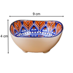Blue & Orange Blaze Square Ceramic Bowls Set of 3 - The Golden Theory