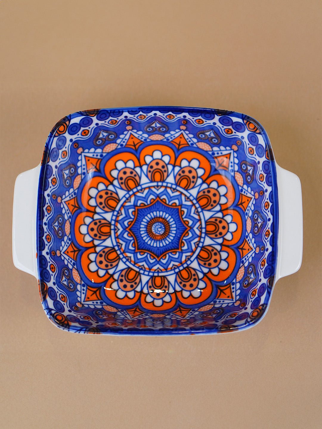Blue & Orange Nova Square Ceramic Bowls Set of 2 Secondary image