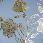 Blue Round Table Mat with Gold Floral Embossed Design - The Golden Theory