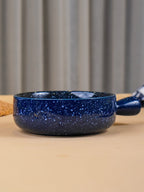 Blue Speckled Ceramic Bowl with Handle - The Golden Theory