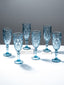Blue Vintage Textured Glass Goblet Set - Set of 6 - The Golden Theory
