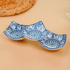 Blue & White Floral Square Ceramic Bowls Set of 3 - The Golden Theory