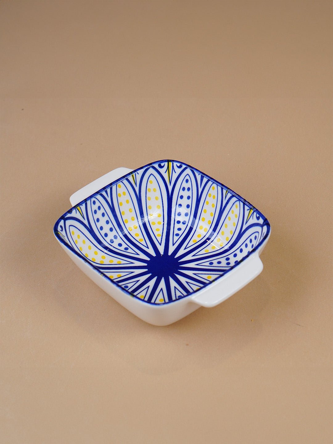 Blue & Yellow Dusk Square Ceramic Bowls Set of 2 - The Golden Theory