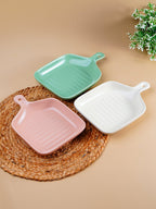 Blush Pink Ceramic Platter with Convenient Handle - The Golden Theory